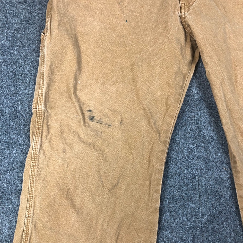 Genuine Dickies Men Carpenter Pant 40x30 Brown Duck Canvas Utility Work Trousers - Picture 3 of 11